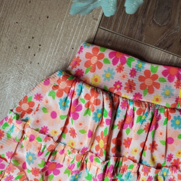 Nickelodeon Coral Colorful Floral Mesh Overlay Baby Girl Skort Size 18m NWOT - Picture 11 of 11